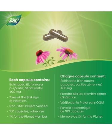 Nature's Way Echinacea Herb Health Supplement 180 Count Natural 180 count (Pack of 1) - Buy Online on GoSupps.com