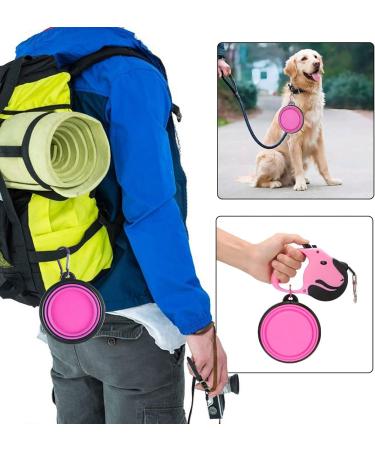 Coolon Collapsible Dog Bowl - Foldable Portable Water Bowl for Cats & Dogs 650ml Pink with Carabiners | Perfect for Travel - Buy Online on GoSupps.com
