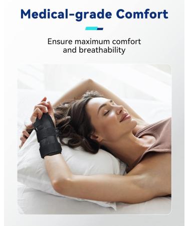 Fitomo Wrist Support with 3 Metal Splints, Soft Thumb Opening - Left Hand L/XL Purple - Buy Online on GoSupps.com