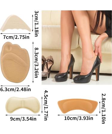 Sibba Heel Grips Liner & Toe Filler Inserts - Prevent Heel Slipping, Blisters & Pain - Nude (10 Pairs) - Buy Online on GoSupps.com