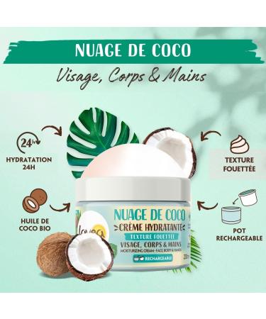LOVEA - Coconut Cloud - Multi-purpose moisturizing cream - Face body & hands - 24h hydration - For the whole family - From 3 years old - 99% natural origin - Vegan - Made in France - 200 ml - Buy Online on GoSupps.com