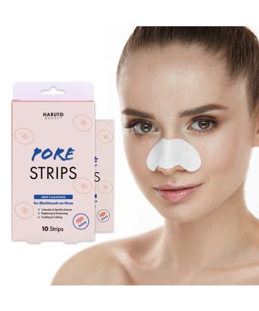 Haruto Blackheads Remover Pore Strips(10 Counts) Instantly Unclog Nose Pores Deep cleansing on Oily Skin Non-Comedogenic Korean Beauty Skincare