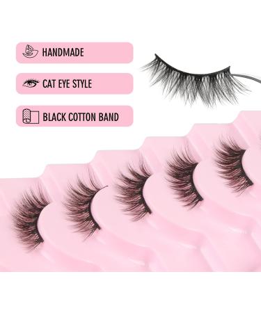 Glowingwin Wispy Cat Eye Half Lashes - 10 Pairs of Handmade Soft Corner False Eyelashes for Natural, Reusable, and Fluffy Look - 3/4 Strip Faux Mink Half Lashes-C - Buy Online on GoSupps.com