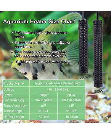Hygger 200 300W 500W Aquarium Heater with External Digital Controller for 15-120 Gallon Tank - Buy Online on GoSupps.com