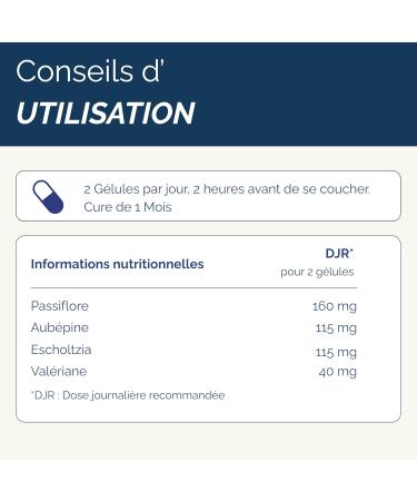 Sommeil Bio Compl ment Alimentaire Naturel avec Aub pine Passiflore et Escholtzia 60 G lules Fabriqu en France - Buy Online on GoSupps.com