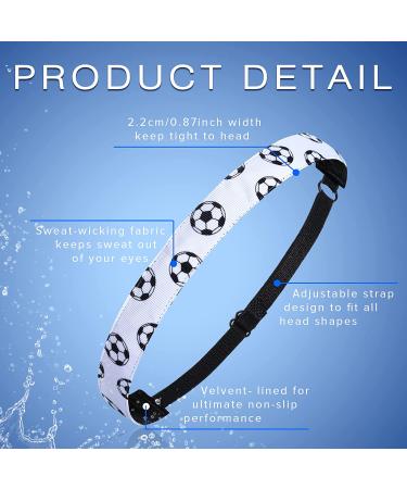4-Piece Non-slip Soccer Headband Set for Girls - Adjustable Football Hairband in White & Black - Buy Online on GoSupps.com
