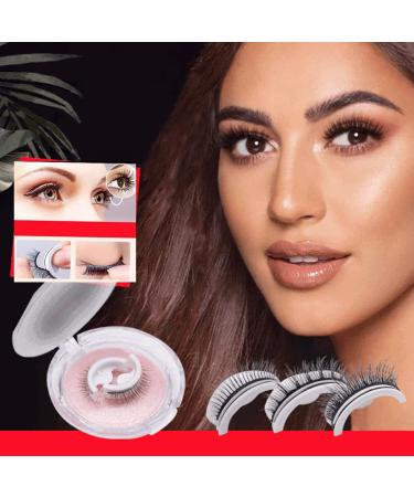 2023 New Reusable Self-Adhesive Eyelashes Without Glue Natural Fluffy False Eyelashes Wispy Long Extension Eyelashes Pack Makeup Thick Fake Eyelashes Soft Skin-friendly Lashes for Girls Women (Natural)