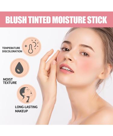 Travel Face Cream Blusher Stick - Creamy Makeup Solid Moisturizing Stick Cheeks Blusher - Cheeks Blusher Creamy Makeup Cheeks Blusher Beauty Blusher for Face Fanelod Red - Buy Online on GoSupps.com