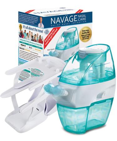 Navage Nasal Irrigation Essentials Bundle: Navage Nose Cleaner, 20 SaltPods, Triple-Tier Countertop Caddy, Plus 10 Bonus SaltPods. Clean Nose, Healthy Life!