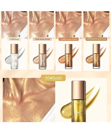 MEICOLY Liquid Body Illuminator 04 Glistening Bronze 40ml - Long Lasting & Waterproof Body Shimmer Oil for Glowing Skin - Buy Online on GoSupps.com