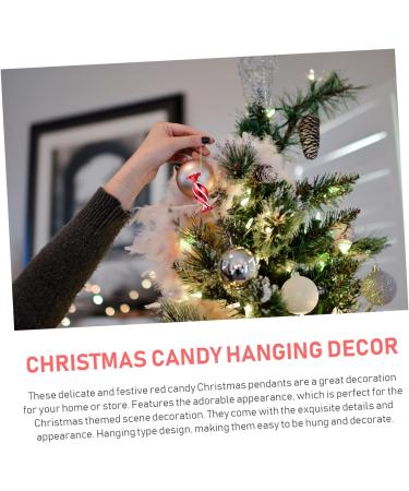 Lurrose Christmas Lollipop Decoration 60 Pcs Christmas Red Yule Gifts Red Ornament Lollipop Ornament Peppermint Lollipops Peppermint Canes Holiday Cane Filler Christmas Tree - Buy Online on GoSupps.com