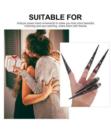 Lurrose 5pcs Halloween Cosplay Nails Claw Ring- Vampire Witch Finger Knuckle False Long Nails- Halloween Costume Props for Party Supplies - Buy Online on GoSupps.com