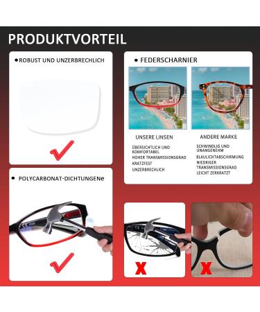 COJWIS 6 Pack Reading Glasses with Blue Light Filter - Spring Hinge Grayscale UV Protection for Men & Women - 2.00x Magnification - Buy Online on GoSupps.com