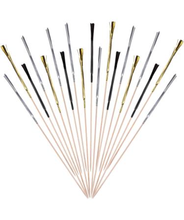 100 Pieces Firework Cupcake Toppers Graduation Foil Frill Toothpicks Holiday Cake Decorations 9 Inch Shape Food Picks for Halloween Party Favors Supplies (Black Gold Silver) - Buy Online on GoSupps.com