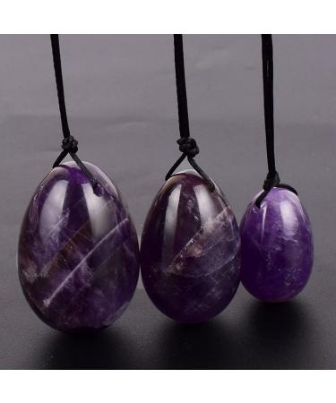Natural Yoni Crystal Egg - Amethyst & Jade Kegel Exercise Balls for Pelvic Floor Wellness | International Shipping - Buy Online on GoSupps.com