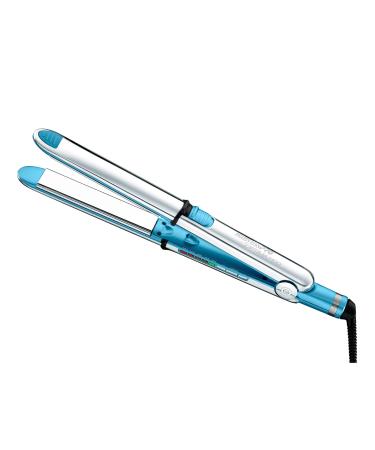 BaBylissPRO Stainless Steel OPTIMA Hair Straightener Dual Voltage High Heat Flat Iron with Floating Plates and Ion Generator 1" Wide Blue