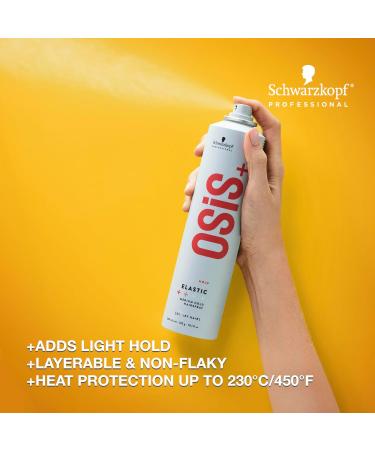 OSiS+ Elastic Light Hold Hairspray | Heat Protection and Shine All Hair Types Unscented 9 Fl Oz (Pack of 1) - Buy Online on GoSupps.com