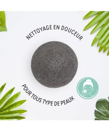Konjac Face Sponge with Activated Charcoal Natural Exfoliation & Deep Cleansing | International Shipping Available - Buy Online on GoSupps.com