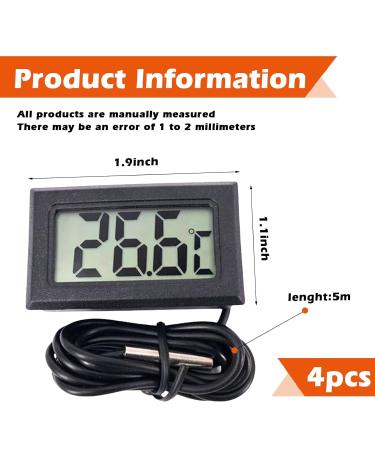 Sporway Digital 4-Part Aquarium Thermometer - Mini Waterproof Probe with 5m Temperature Sensor for Accurate Aquarium Monitoring - Buy Online on GoSupps.com