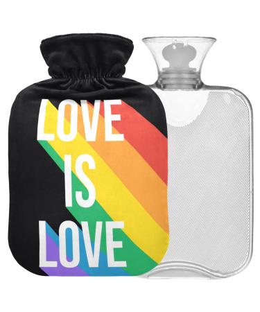 Naanle love is love pride month heat bottle with reference transparent hot water bottle 2l large hot hot water bottle for bed hand feet warmer pain relief heat and cold therapy