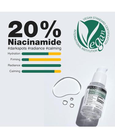 Niacinamide 20% Vitamin B3 Vegan Serum - Even Skin Tone & Anti-Aging | 1 Oz | Korean Formula for Sensitive Skin - Buy Online on GoSupps.com