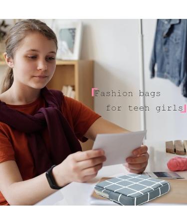 Period Bag for Teen Girls Sanitary Napkin Storage Bag Portable Menstrual Pad Tampon Zipper Bags Pouch Feminine Menstruation First Period Bag for Teen Girls Ladies (Grey Plaid) A_Gray Plaid - Buy Online on GoSupps.com
