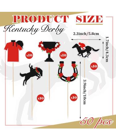 FoldTier 50 Pcs Horse Cupcake Toppers Equestrian Horse Theme Party Picks Derby Party Supplies Derby Decorations Horse Cake Topper Horseshoe Cupcake Toppers for Kentucky Horse Race Party Supplies - Buy Online on GoSupps.com