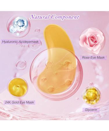 LZM Under Eye Gel Patches Natural Gel Eye Masks Under Eye Treatment Masks for Dark Circles Anti Wrinkle Puffy Eyes (Green Pink Gold) - Buy Online on GoSupps.com