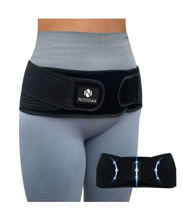 SI Belt - Sacroiliac Belt for Women and Men SI Joint Belt Pelvis Support Belt Sciatic Nerve Brace Lower Back Lumbar Sciatic Pain Relief Trochanter Belt Black One Size