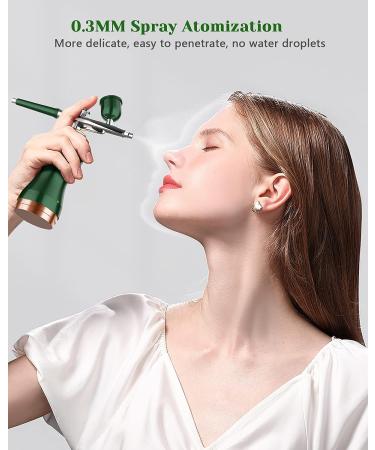 Rechargeable Cordless Airbrush Kit with Compressor - 30PSI Handheld Air Brush Gun for Nail Art, Painting, Cake Decorating, Makeup, and Barber - Green - Buy Online on GoSupps.com
