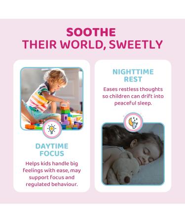 Kids Calm Magnesium Omega 3 Gummies Sugar Free Focus Gummies w/Magnesium Bisglycinate Vegan Algae Omega-3 L-Theanine & Saffron for Kids & Teens Natural Calming Gummy Supplement Cherry Flavor 60ct - Buy Online on GoSupps.com
