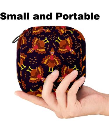 Women's Storage Pocket for Menstrual Cup & Makeup - Travel Organizer | Big Capacity | Colorful Pumpkin Sunflower Design | Perfect for Thanksgiving - 4.7x6.6x6.6 in - Buy Online on GoSupps.com