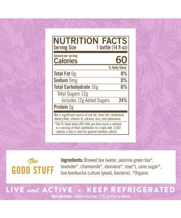 Brew Dr. Kombucha Love - Jasmine Green Tea with Lavender, Chamomile & Rose 14oz - Organic, Raw & Probiotic - Buy Online on GoSupps.com