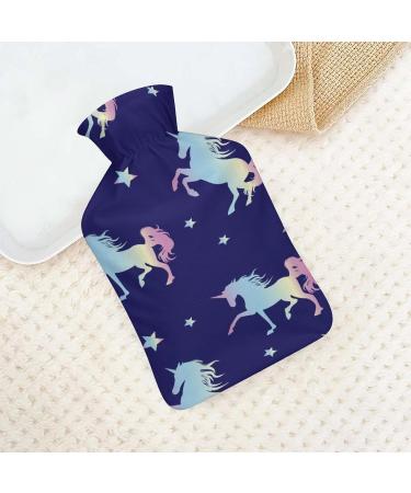 Unicorn & Star Pattern Heat Bottle | Rubber Hot Water Bag for Pain Relief Cramps & Foot Warmer - Buy Online on GoSupps.com