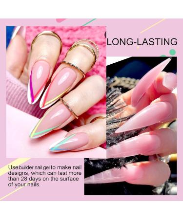 Saviland 60g Rose Builder Gel for Gel Nails - Complete Nail Extension Set with 100 PCs & Acrylic Brush for Beginners - Manicure & Nail Art Essentials - Buy Online on GoSupps.com