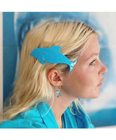 amangul Dolphin Hair Clip for Women Girl Sweet Blue Dolphin Hairpins Side Clip Hair Barrettes for Women Side Bangs Hair Decors - Buy Online on GoSupps.com