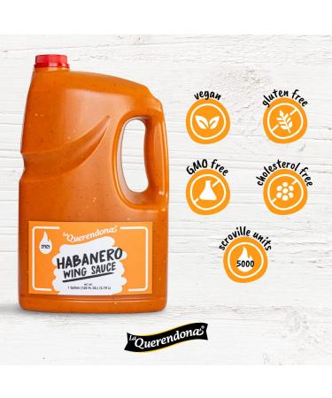 La Querendona Habanero Wing Sauce Gallon Jug - Hot & Flavorful Pepper Sauce for Wings - 3.78L - Ready-to-Use - Buy Online on GoSupps.com
