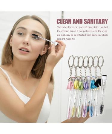 Eyelash Brush Tube with Keychain - Diamond Crystal Empty Eyelash Tubes Spoolies Makeup Brush | Lash Extension Brushes Mascara Brushes for Women Girls - Buy Online on GoSupps.com
