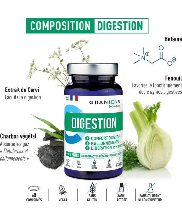 GRANIONS DIGESTION - Digestive comfort - Bloating - 60 tablets - Buy Online on GoSupps.com