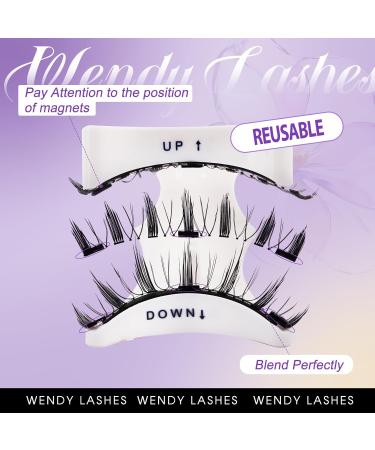 Magnetic Eyelashes with Applicator - No Glue Reusable Lightweight & Soft | 2 Pairs of Wispy Styles by Wendy Lashes (KS02/XM1 - Buy Online on GoSupps.com