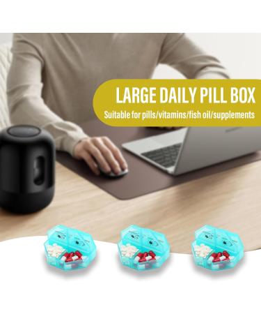 Weekly Pill Organizer & Planner - Large Compartment Pill Case for Vitamins Cod Liver Oil Supplements & Medication (White Rainbow) - International Shipping - Buy Online on GoSupps.com