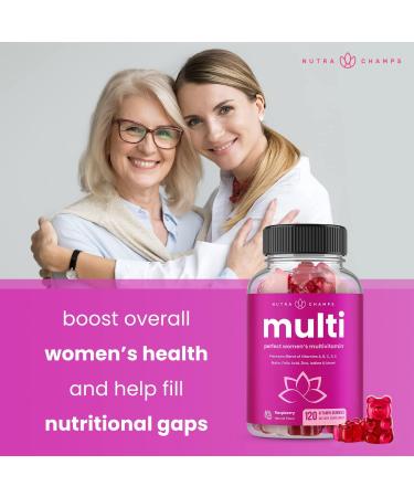 NutraChamps Multivitamin for Women 240 Count Vitamins A B C D E Biotin Folic Acid Womens Gummy Multivitamins Chewable Daily (Pack of 2) 120 Count (Pack of 2) - Buy Online on GoSupps.com