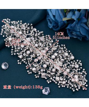 ZHENM Wedding Headband for Brides | Rhinestone Bridal Hair Accessory (Silver) - Buy Online on GoSupps.com