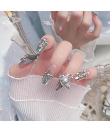 Planet Nail Art Charms 32 Pcs Silver Planet Nail Charms Nail Gems Cross Nail Rhinestones Luxury Nail Jewelry Accessories for Women Girls DIY Jewelry Making Nail Decorations (Silver B) - Buy Online on GoSupps.com