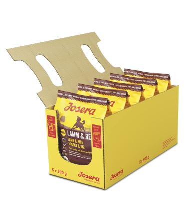 Josera - Dog Food - 5 x 900g Pack - Lamb and Rice - Easy Digestion - Medium and Large Adult Pet - Helps with Hair and Skin