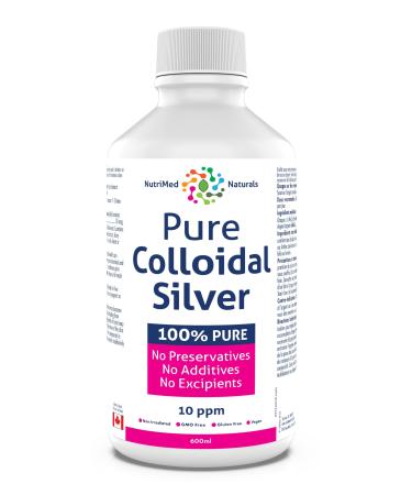 Pure Silver Colloidal - 10ppm 600ml | Made in Canada & 3rd Party Tested | Premium Colloidal Silver for Daily Use Nutrimed Naturals Nutrition Nature & You