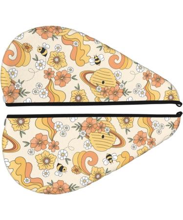 Groovy Floral Microfiber Hair Towel - Soft Super Absorbent Quick-Dry Hair Wrap for Long Curly & Thick Hair - Buy Online on GoSupps.com