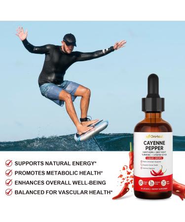 Pure Capsaicin Extract Contains Hawthorn Beetroot Turmeric Vitamins K2 and D3 Ginseng Ceylon Cinnamon - Capsaicin Supplement for Health Benefits - 60ml - Buy Online on GoSupps.com