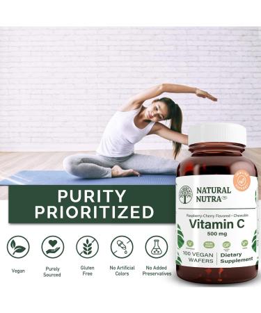 Natural Nutra Vitamin C Supplement for Kids and Adults Immune Booster Helps Supports Bone Health Protect Skin and Heart Health Vegetable Source 500 mg 100 Vegan Wafers 100 Count (Pack of 1) - Buy Online on GoSupps.com