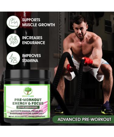 Pre-Workout Energy & Focus Pink Lemonade Flavored - Men & Women - Supports Muscle Growth Increases Endurance Improves Stamina - Focus Matrix - Vitamin B12- Caffeine 200mg (Pink Lemonade) - Buy Online on GoSupps.com